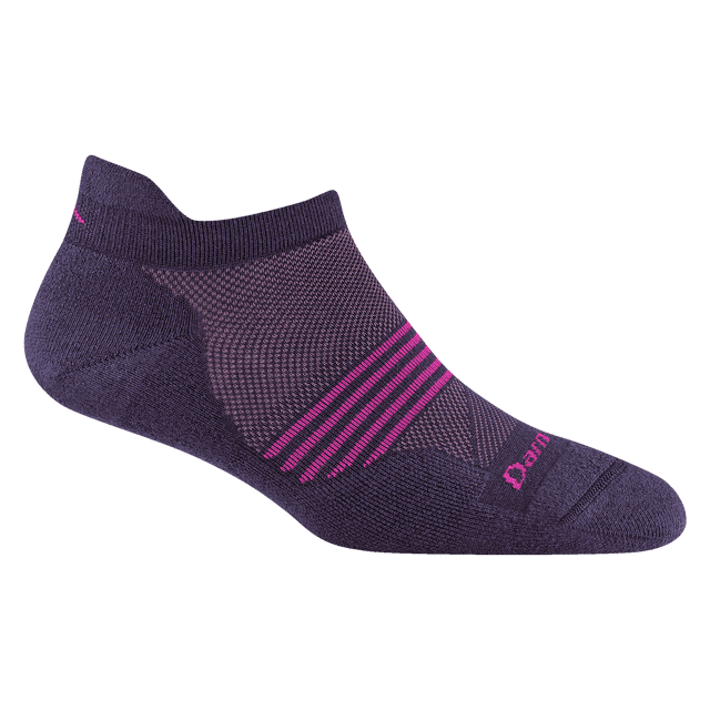 Darn Tough Women's Element No Show Tab Lightweight Running Socks with Cushion, Small Size, Blackberry
