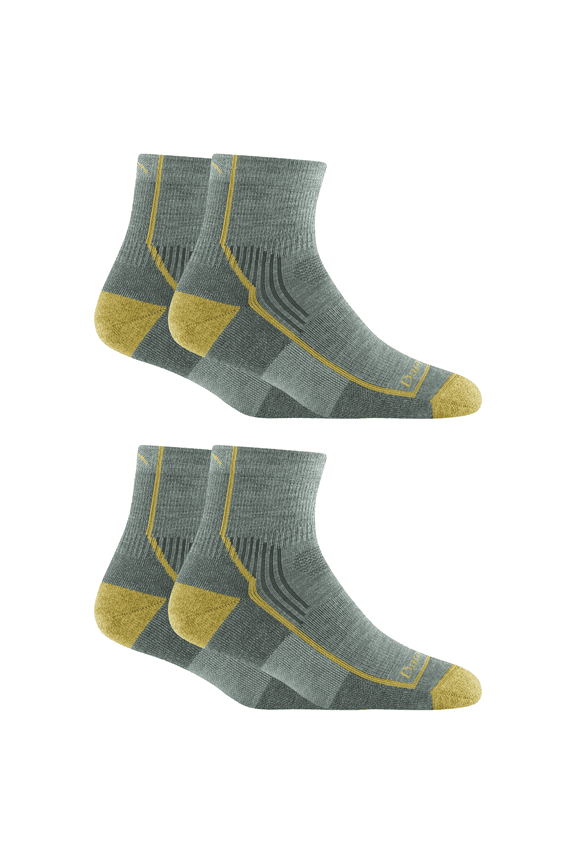 Darn Tough Women's Hike Quarter Midweight Hiking Socks with Cushion, Medium Size, Sage (2-Pack)