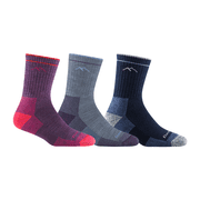Darn Tough Womens Hiker Micro Crew Midweight with Cushion Sock Style 1903, Medium, Denim/ Plum/ Eclipse Variety Pack