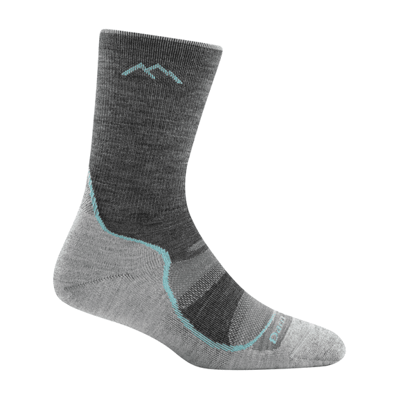 Darn Tough Women's Light Hiker Micro Crew Lightweight with Cushion Sock (Style 1967) - Grey/Slate, Medium