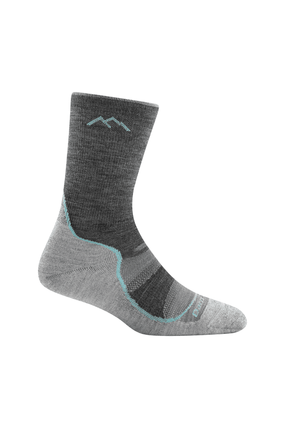 Darn Tough Women's Light Hiker Micro Crew Lightweight with Cushion Sock (Style 1967) - Grey/Slate, Medium