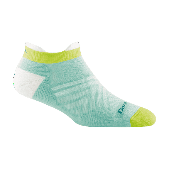 Darn Tough Women's Run Coolmax No Show Tab Ultra-Lightweight Running Socks with Cushion, Large Size, Aqua