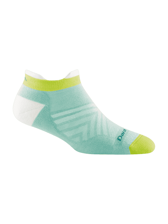 Darn Tough Women's Run Coolmax No Show Tab Ultra-Lightweight Running Socks with Cushion, Medium Size, Aqua
