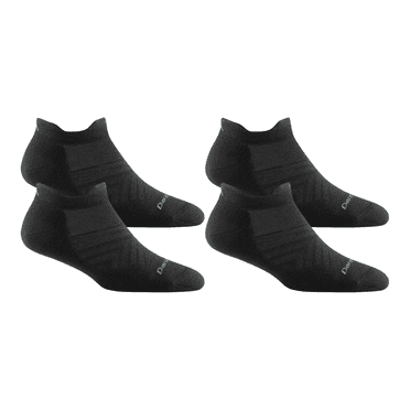 Darn Tough Women's Run Coolmax No Show Tab Ultra-Lightweight Running Socks with Cushion, Small Size, Black (Pair of 2)