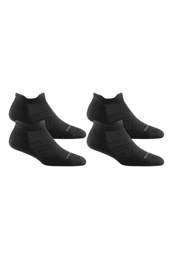 Darn Tough Women's Run Coolmax No Show Tab Ultra-Lightweight Running Socks with Cushion, Small Size, Black (Pair of 2)