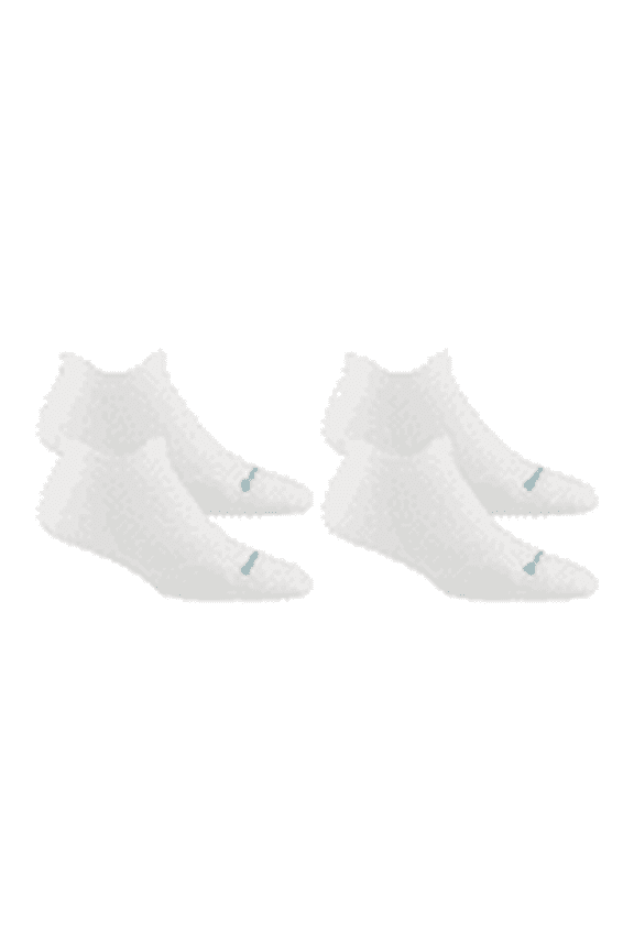 Darn Tough Women's Run Coolmax No Show Tab Ultra-Lightweight Running Socks with Cushion, Small Size, White (Pack of 2)