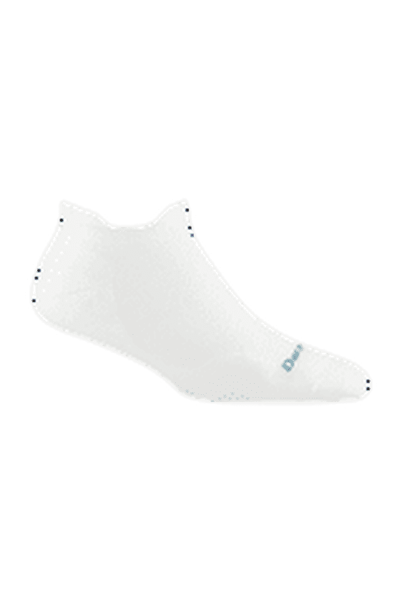 Darn Tough Women's Run Coolmax No Show Tab Ultra-Lightweight Running Socks with Cushion, Small Size, White