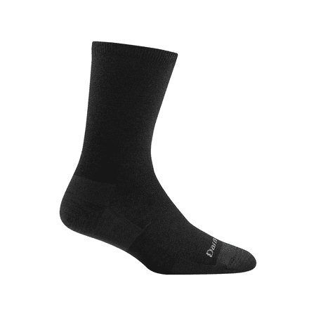 Darn Tough Solid Basic Crew Light Black, Large (US 10-11.5)