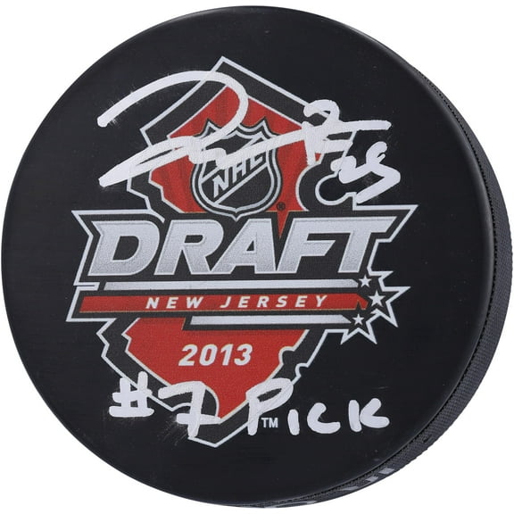 Darnell Nurse Edmonton Oilers Autographed 2013 NHL Draft Logo Hockey Puck with "#7 PICK" Inscription - Fanatics Authentic Certified