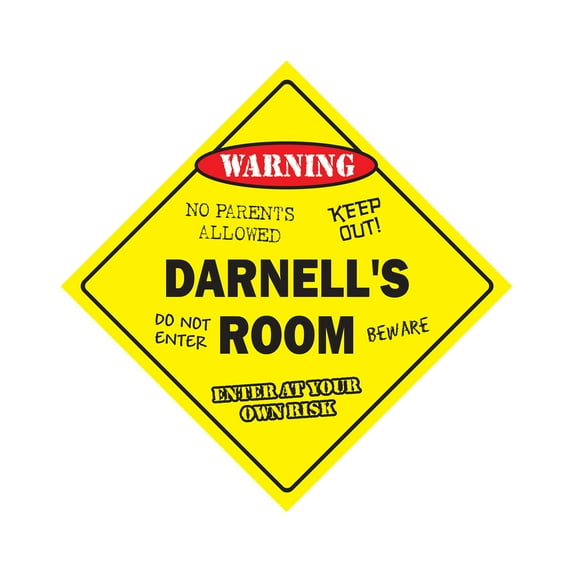 Darnell's Room Sign Crossing Zone Xing | Indoor/Outdoor | 14" Tall kids bedroom decor door children's name boy girl