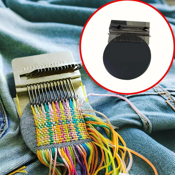 Darning Kit，Mending Kit，Loom Knitting Kit For Beginners, Mini Portable Patch Darning Loom Kit, Patchwork Weaving Tool Set For Quickly Sewing Repair, Sewing Craft Supplies (21 Hooks)