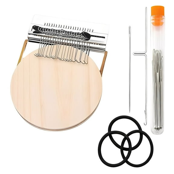 Darning Loom Kit - Weaving Loom Tool Set, Mini Portable Patchwork Loom with Stainless Steel Hooks for Quickly Mending Clothing, Socks, Holes & DIY Craft Repair