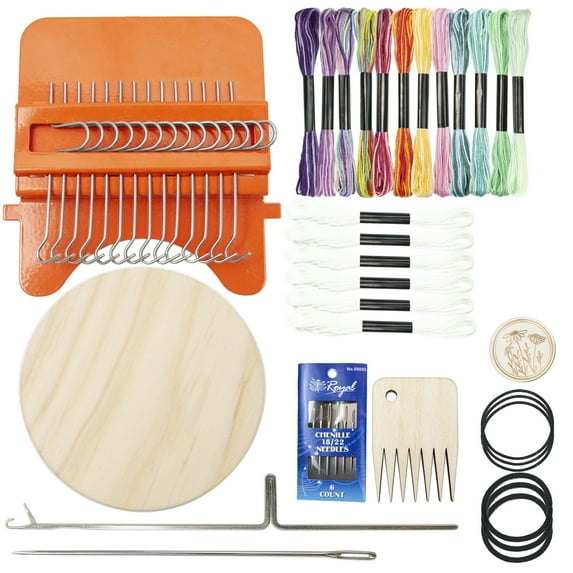 Darning Loom Speedweve Type Weave Tool, 14 Hooks Convenient Small Weaving Loom Kit for Beginners Quickly Mending Jeans, Repair Holes, DIY Beautiful Weaving Arts on Clothes Socks