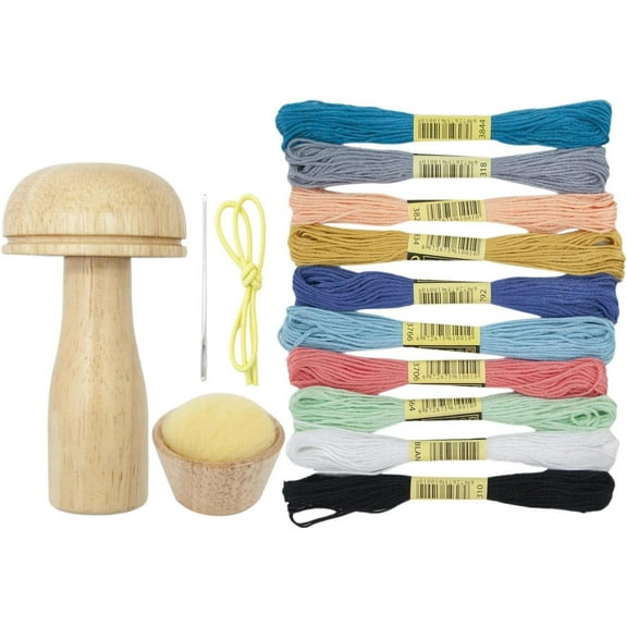 Sewing Sets & Kits with Darning Mushroom & Wooden Sewing Tool Kit