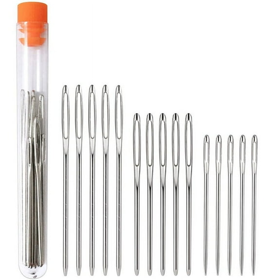 Darning Needle Big Eye Sewing in Transparent Tube, for Wool, Crochet and Yarn Knitting
