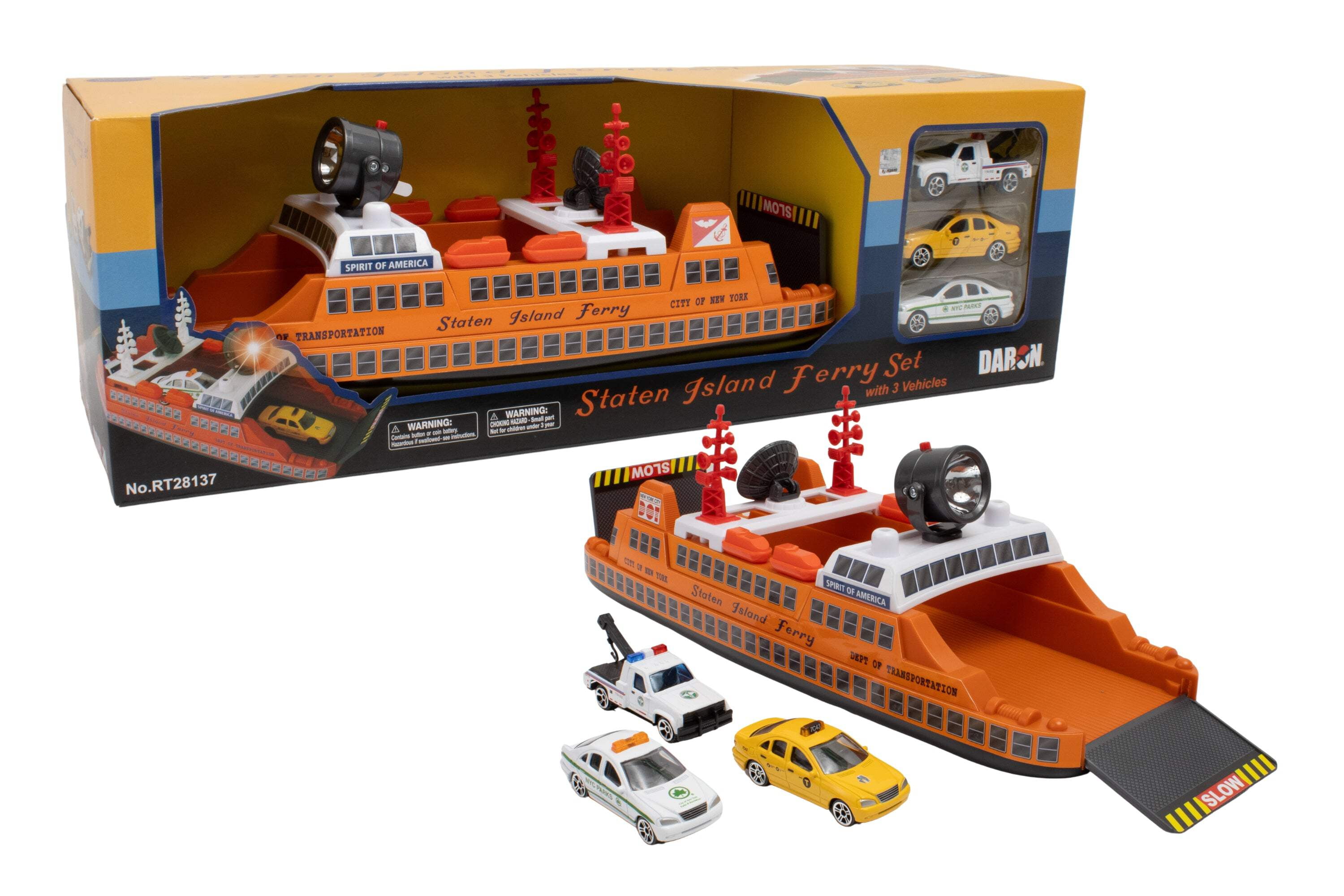 Daron, Action City Staten Island Ferry Vehicles Set, 3 Piece, 14.00 x 5.00 x 5.00 Inches