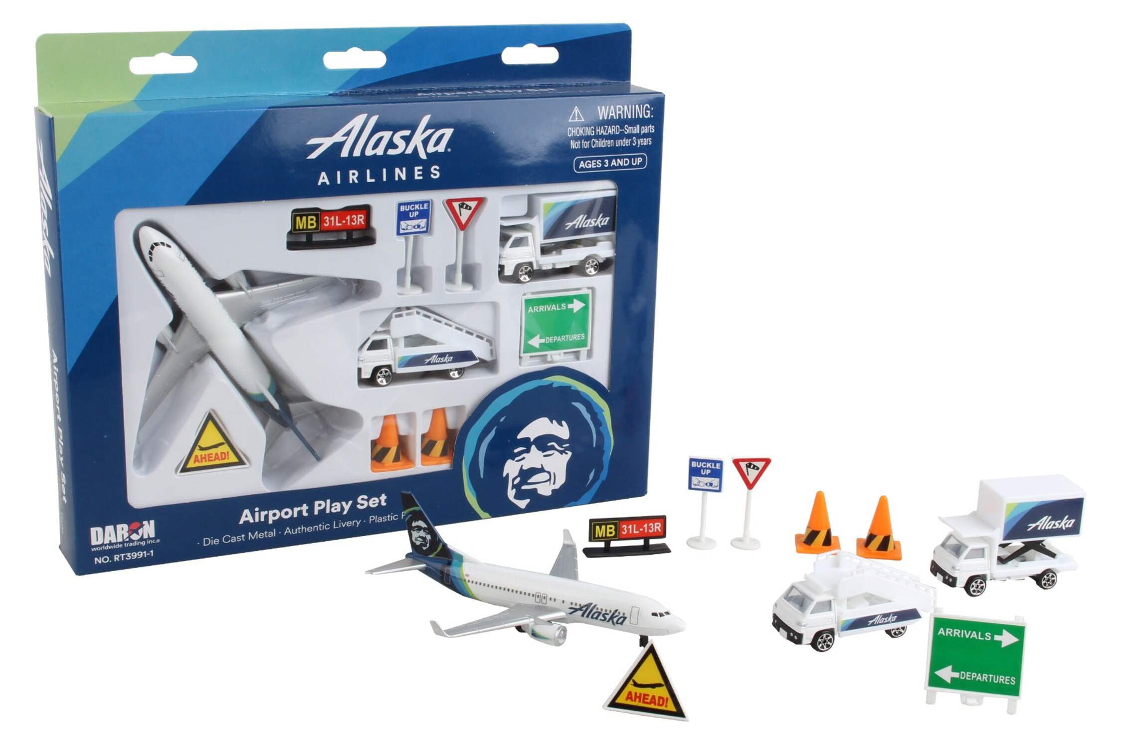 Daron Worldwide Trading Alaska Airlines 12PC. Airport Play Set