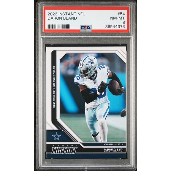 Daron Bland 2023 Panini NFL #54 Card 1 of 401 Ties Pick-6 Record PSA 8 NM-MT
