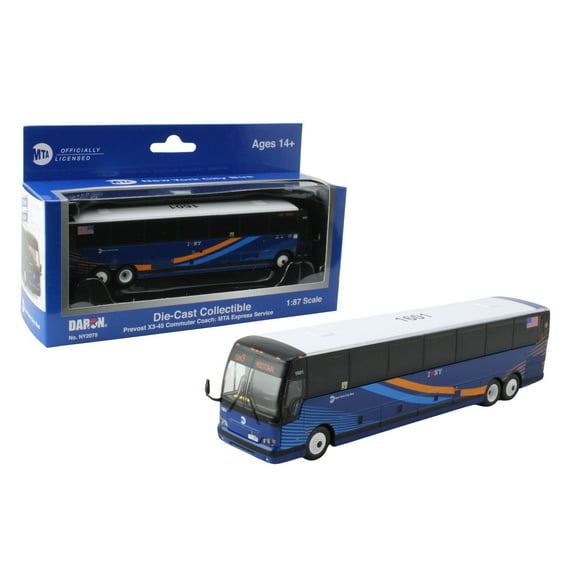 Daron Prevost X3-45 Commuter Coach: MTA Express Service Bus, with Die-Cast Metal, 1/87 Scale (6")
