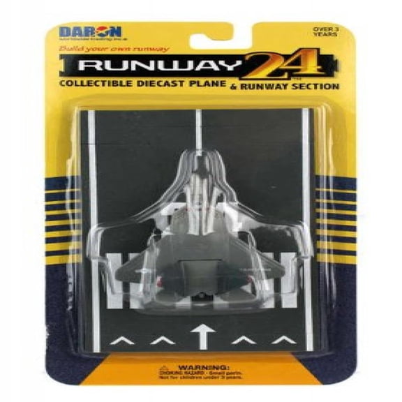 Lockheed Martin F-22 Raptor Stealth Aircraft Gray United States Air Force YF-22 with Runway Section Diecast Model Airplane by Runway24