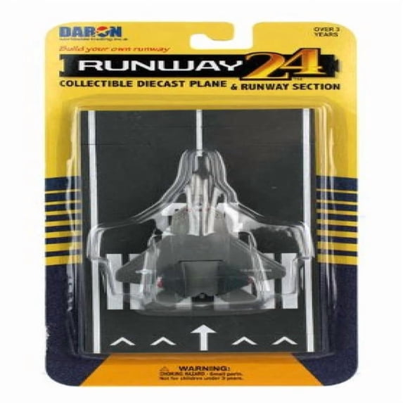 Lockheed Martin F-22 Raptor Stealth Aircraft Gray "US Air Force YF-22" w/Runway Section Diecast Model Airplane by Runway24