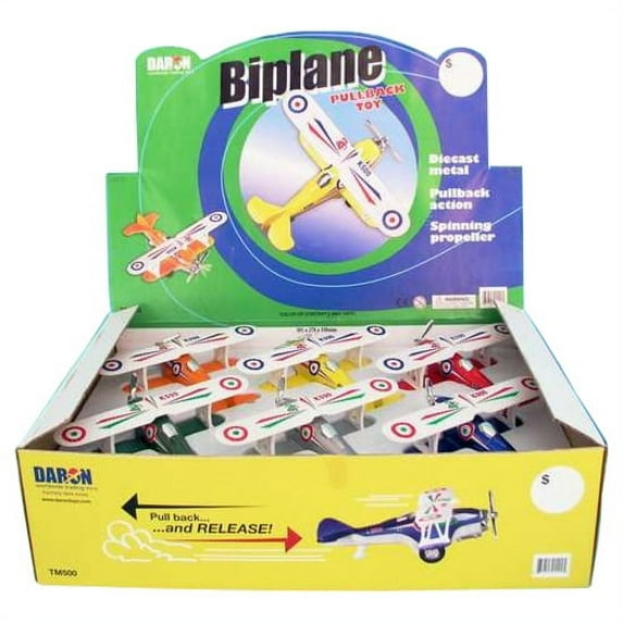 Daron Fancy Flight Pullback Biplane 12 Pc