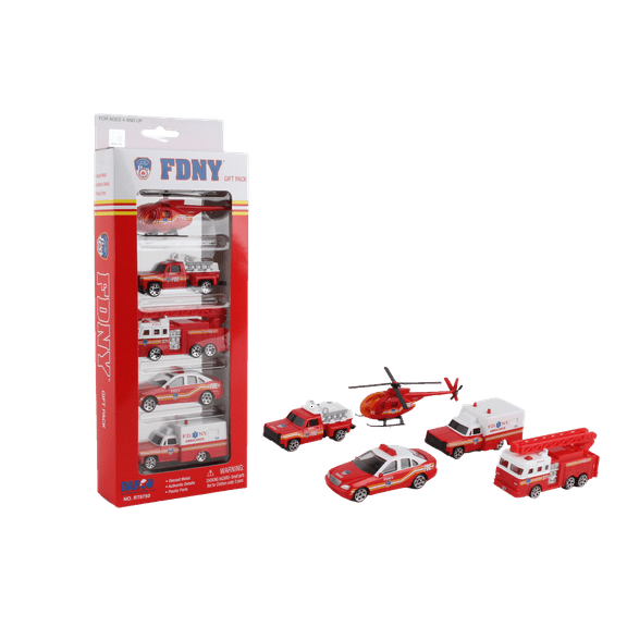 Daron Worldwide Trading Inc. Approximately 1/64 Scale Fire Department 5 Piece Vehicle Set, RT8750