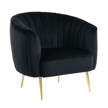 Darque Contemporary Flannelette Shell-Tufted Upholstered Chair, Black
