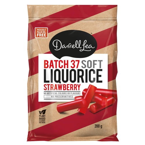 Darrell Lea Batch 37 Fresh Strawberry Liquorice 200g, British Import (Pack of 6)