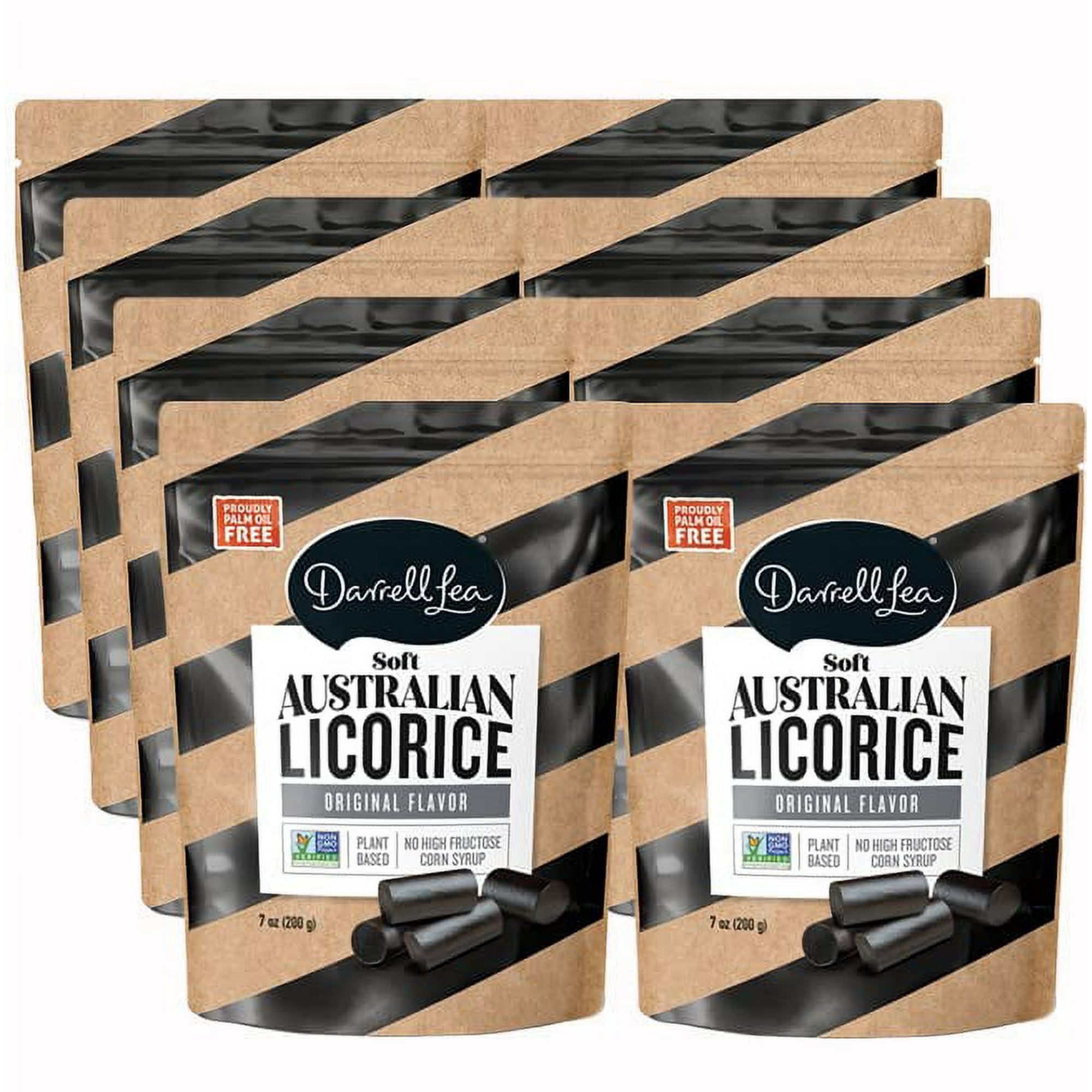 Darrell Lea Black Soft Australian Made Licorice (8) 7oz Bags - NON