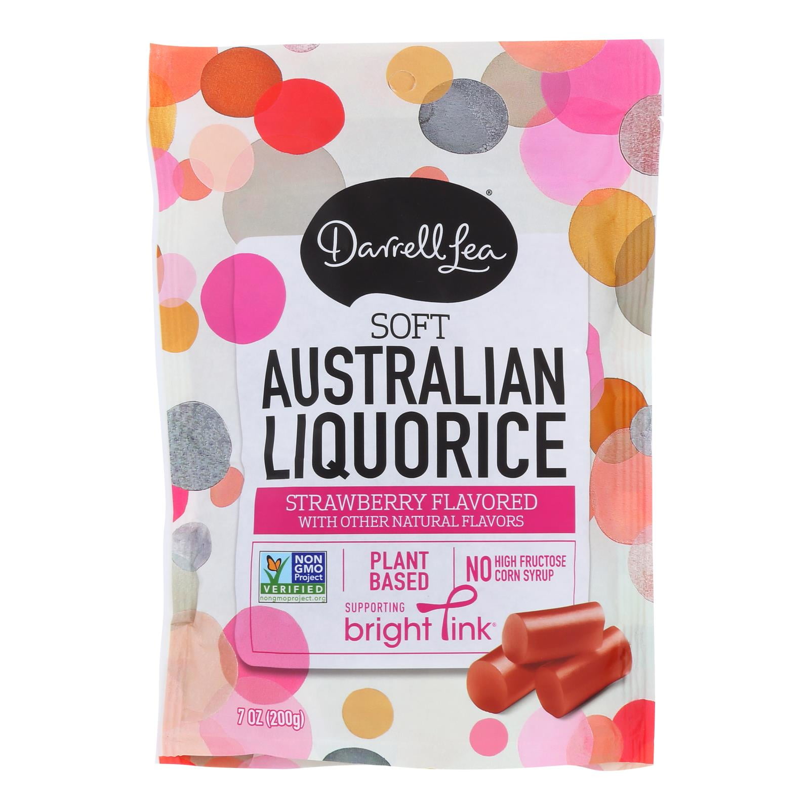 Darrell Soft Eating Liquorice - Strawberry - Case of 8 - 7 oz.