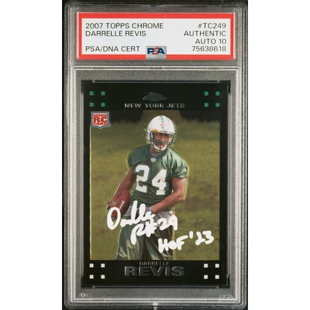 Darrelle Revis 2007 Topps Chrome Signed Rookie Card #TC249 HOF Auto PSA 10