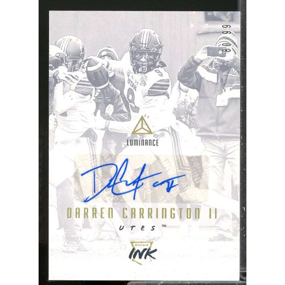Darren Carrington II Rookie 2018 Panini Luminance Rookie Ink Autograph Gold #27