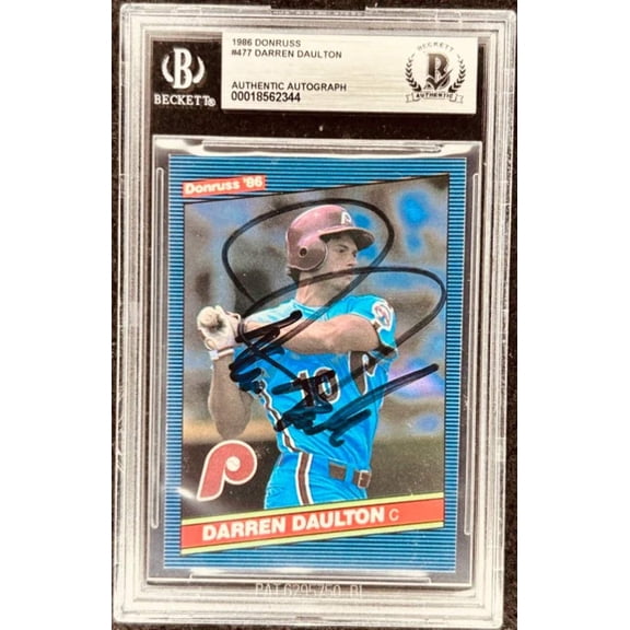 Darren Daulton autographed Phillies 1986 Donruss Rookie Card BAS