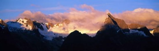 Darren Mtns Fiordland National Park New Zealand Canvas Art - Panoramic Images (36 x 12)