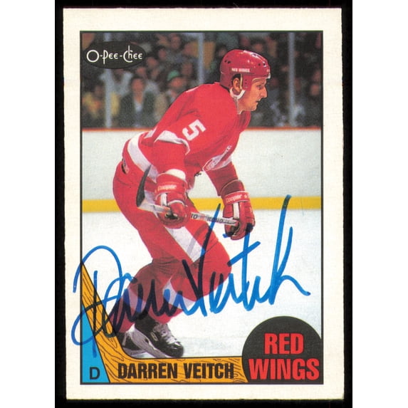 Darren Veitch Autographed 1987-88 O-Pee-Chee Card #114 Detroit Red Wings SKU #255255