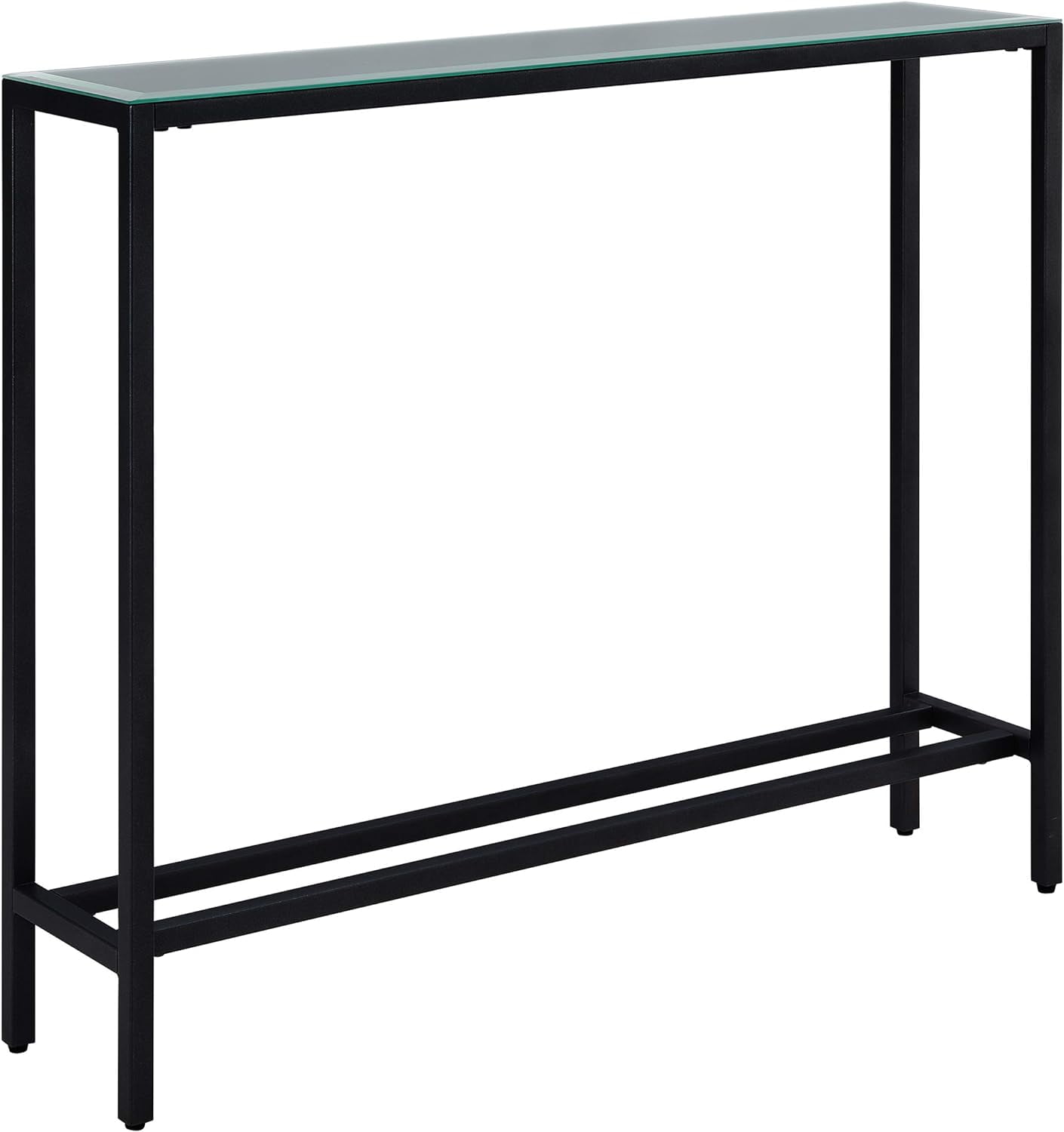 Darrin Slim Transitional Mirrored Console Table in Black
