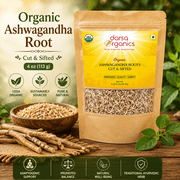 Darsa Organics Ashwagandha Root Cut & Sifted 4 oz - USDA Organic Herb