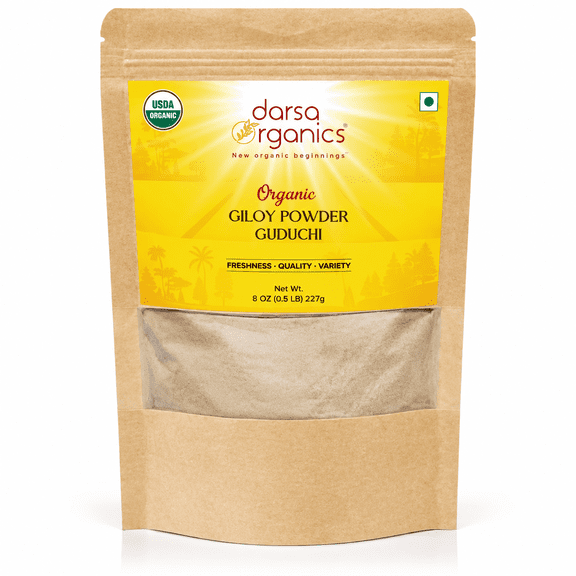 Darsa Organics Giloy Powder 8 oz - Organic, USDA Certified, Non-GMO