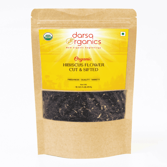 Darsa Organics Herbal Tea Supplements Hibiscus Flowers Cut & Sifted
