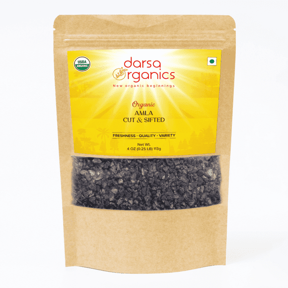 Darsa Organics Indian Gooseberry Amla Cut & Sifted 4 oz Organic Immunity Supplement