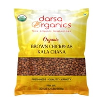 Darsa Organics Kala Chana 2 lb | Brown Chickpeas | USDA Organic | Non-GMO | Chemical-Free | Kosher