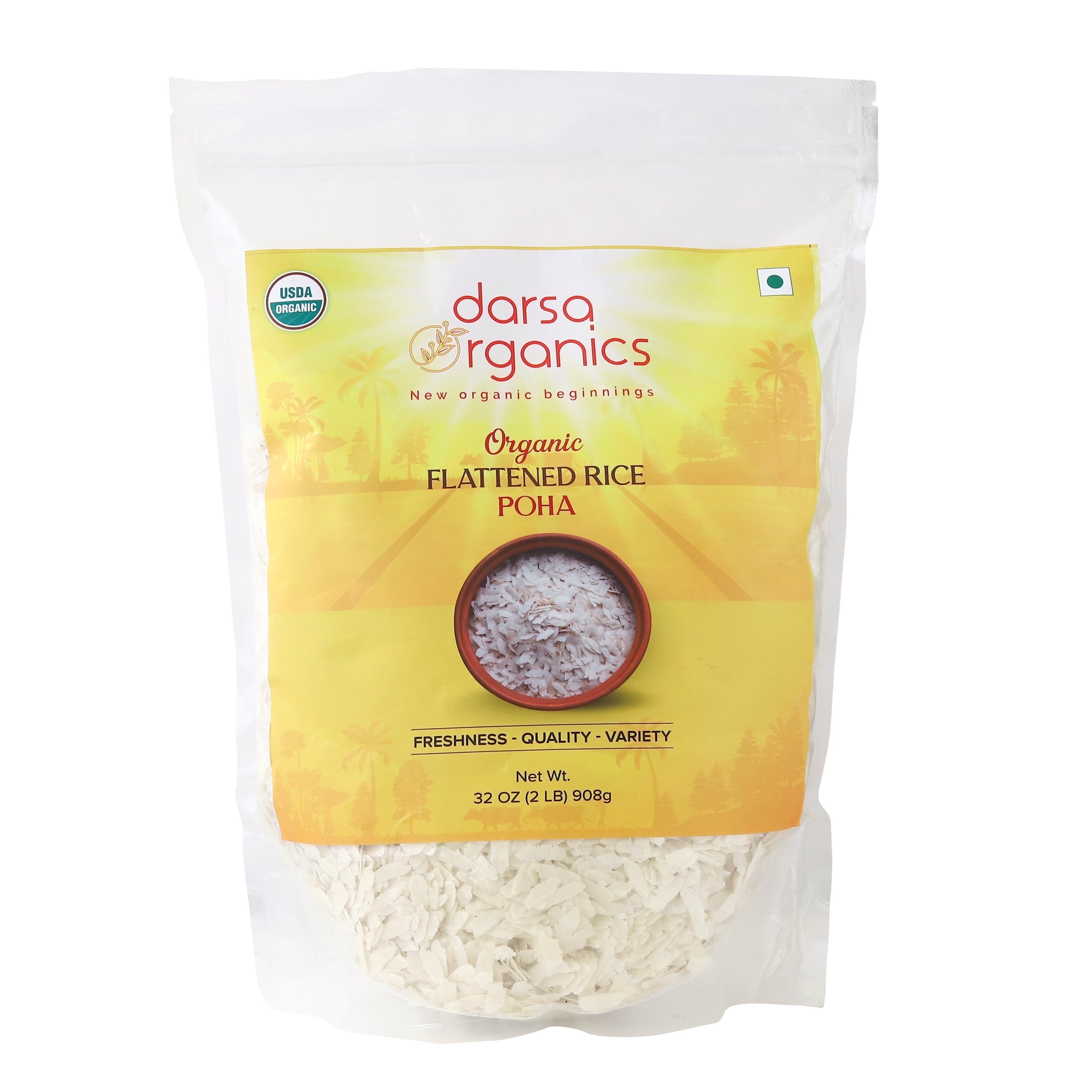 Resealable Rice Bag Darsa Organics Poha 2 lb Resealable Zipper Bag USDA Organic Non-GMO ...