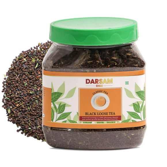 Darsam Loose Black Tea From Assam, 8.8Oz (250G) - Bold And Aromatic Blend For Daily Use, Loose Leaf Tea, Stays Fresh In Airtight Jar, Non-Gmo & Gluten Free