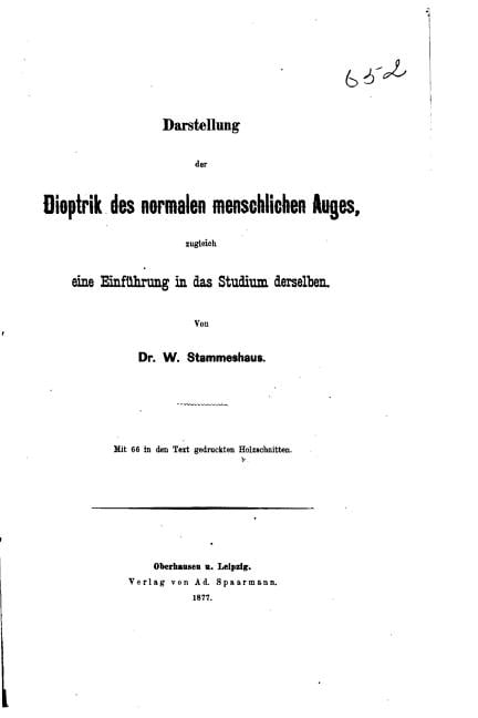 Darstellung Der Dioptrik Des Normalen, Menschlichen Auges