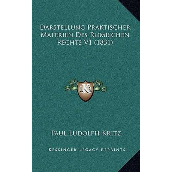Darstellung Praktischer Materien Des Romischen Rechts V1 (1831) Paperback