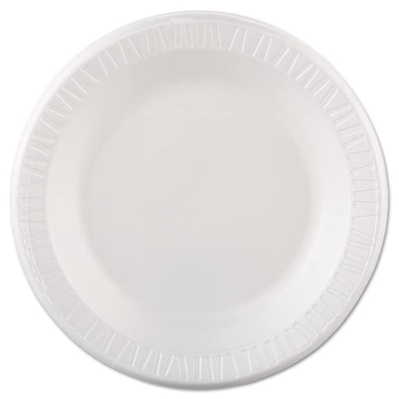 Dart 10" Round Foam Plate, 10PWQR, White Laminated, 10.25"| 500/Case
