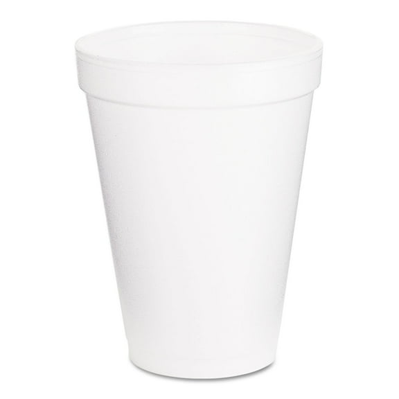 Dart 12J16 12 oz Capacity, 3.7" Top and 2.1" Bottom Diameter, 4.2" Height, White Insulated Foam Cup (40 Packs of 25)