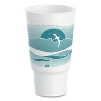 Dart 32AJ20H 32 oz. Horizon Hot/Cold Foam Drinking Cups - Teal/White (400/Carton)