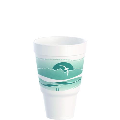 J Cup Insulated Foam Pedestal Cups, 32 oz, Printed, Teal/White, 25/Sleeve, 20 Sleeves/Carton J Cup Insulated Foam Pedestal Cups, 32 oz, Printed, Teal/White, 25/Sleeve, 20 Sleeves/Carton